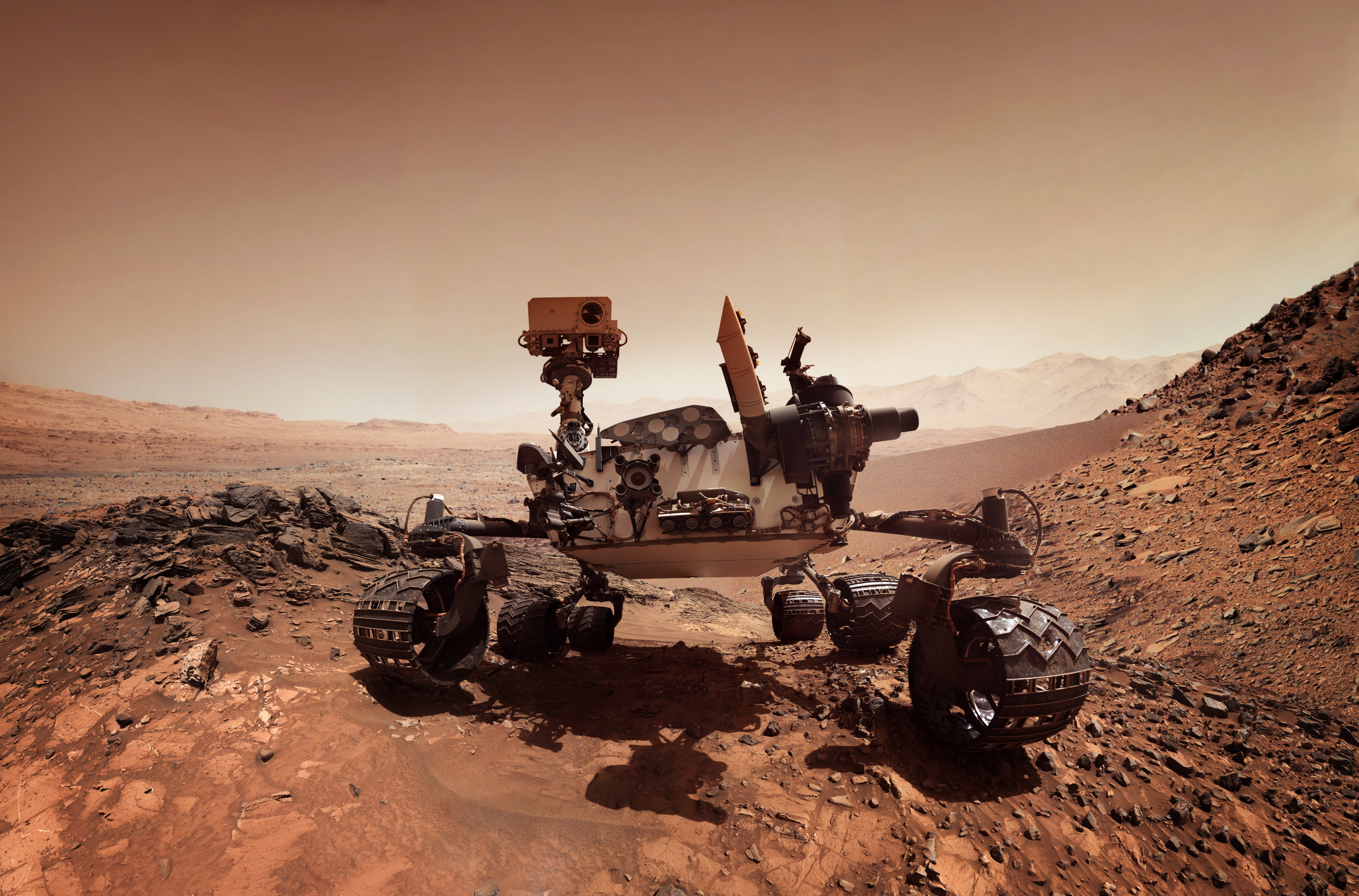 space rover on foreign planet 